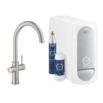 GROHE Blue Home vandanlæg med Duo C-tud vandhane i Supersteel